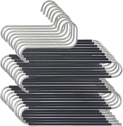 Skroad 10pcs S-Type Stainless Steel Pants Hangers Space Saving Non-Slip
