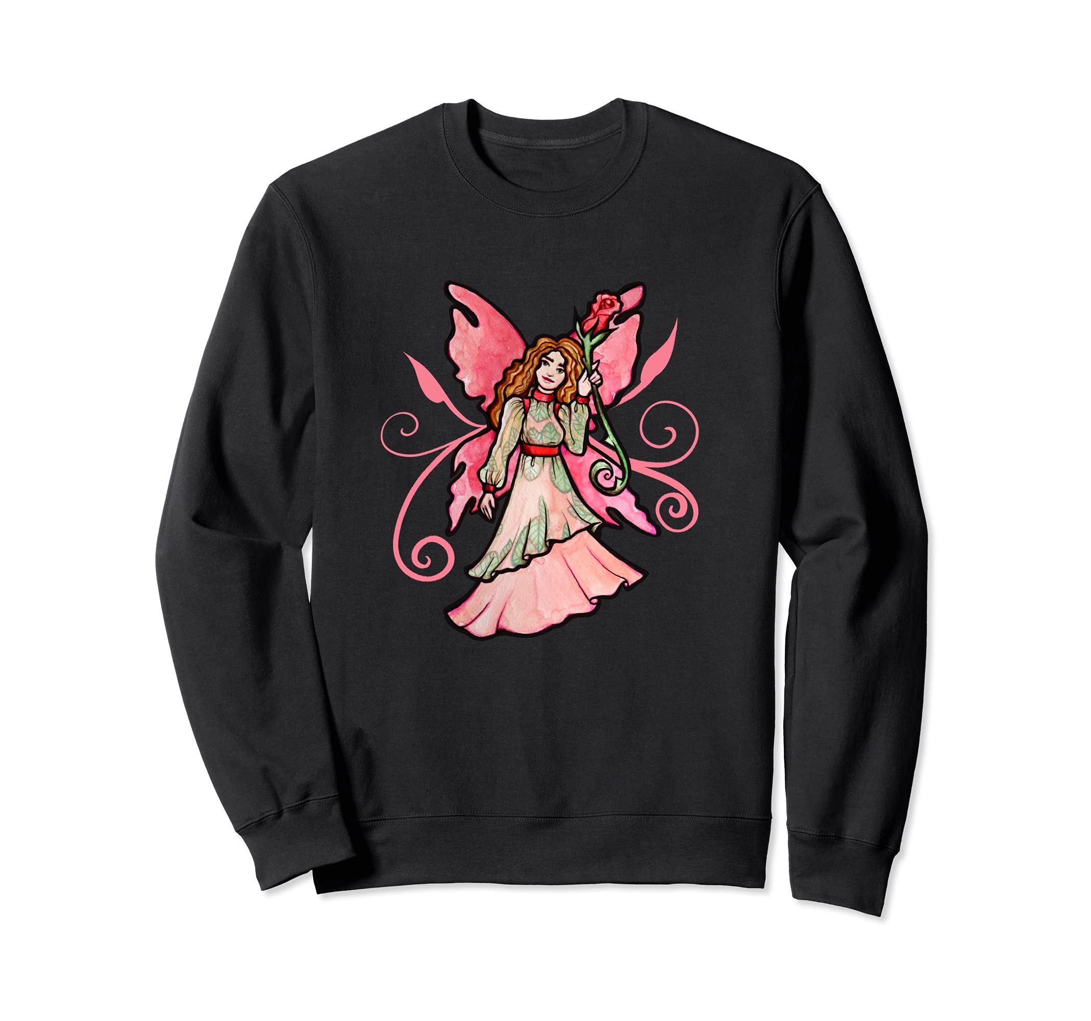 Cute Pink Fairy Garden Art Faerie Gardeners Sweatshirt