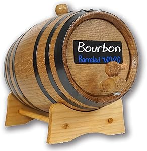 American Oak Barrel (1 liter) with Chalkboard Front - Mini Keg for Aging Bourbon, Scotch, Whiskey, Gin, Hot Sauce - Home Bar Decor by Thousand Oaks Barrel Co.