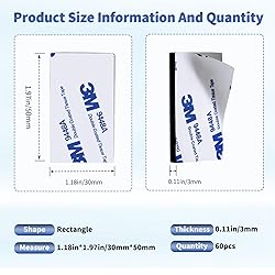 Monsensiy 60pcs 3mm Double Sided Adhesive