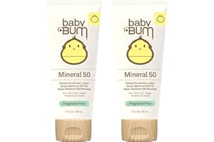 BABY DOVE Baby Bum Mineral Sunscreen Lotion | SPF 50 | UVA, UVB Face and Body Protection | Fragrance Free Safe for Sensitive Skin | Travel Size | 3 Ounce | Pack of 2