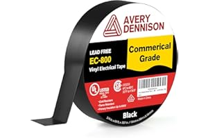 Avery Dennison Electrical Tape, Commercial Grade PVC Electric Tape, UL/CSA Listed Insulating Vinyl Tape for Electrical, Repairs, Automotive and Equipment, EC-800, ¾ in x 99 ft, Black, 1 Roll