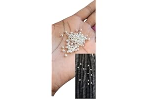 Bead It Wear It Love It Metal Loc sprinkle Hair Beads, DreaLock Hair Accessories, Loc Jewelry (Sterling Silver Plated Brass, 6/0 4mm)