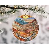 Death Valley National Park Stained Glass Look Ornament, National Parks Christmas Keepsake, Travel Souvenir, Ceramic Gift Printed on Both Sides