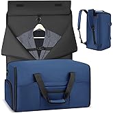 RJEU Garment Duffle Bags for Travel,Convertible Garment Bag with Shoes Compartment,Suit Carry-on Bag Expandable with Shoulder Strap for Men and Women Business Trip,Weekend,Wedding(Blue)