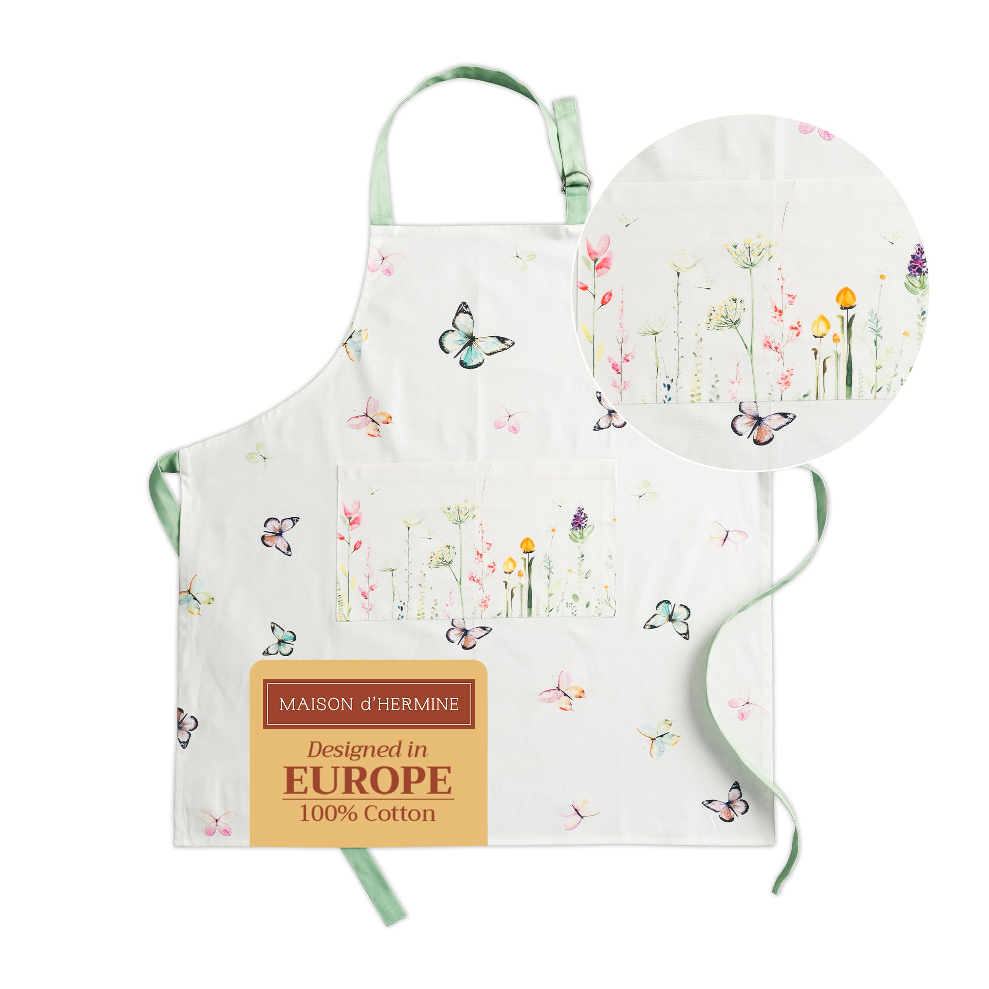 Maison d' Hermine 100% Cotton 1-Piece Kitchen Apron for women with Pocket Chef Apron and Mothers Day Gifts — image 1