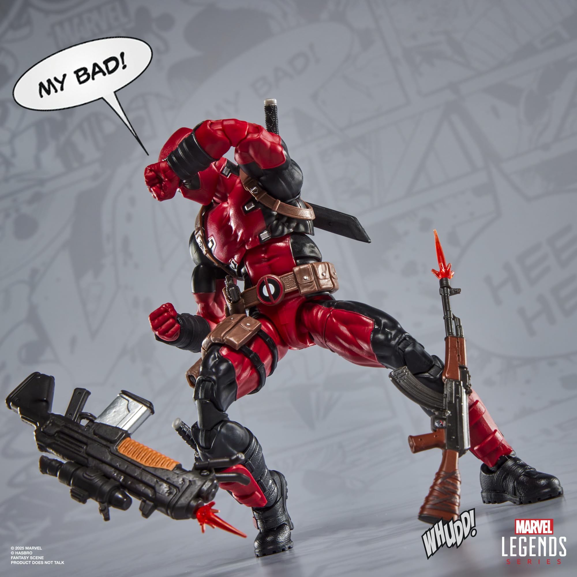 Marvel Legends Maximum Series Deadpool, Deluxe Deadpool Comics Collectible 6-Inch Action Figure with 24 Accessories Including X-Force’s Doop