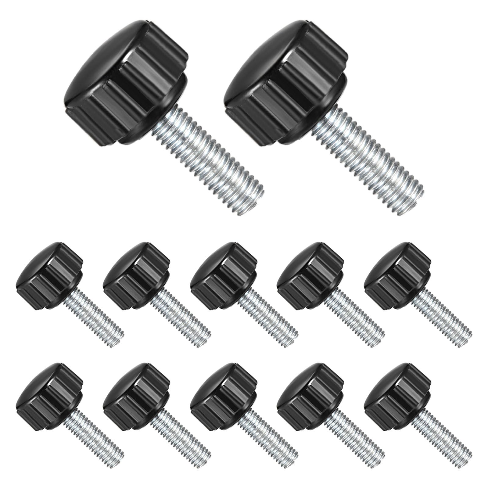 CoCud Knurled Thumb Screws, M5 Thread 20mm Thread Length 15mm Round Head, Plastic Knobs Clamping Screws - (Applications: for Sawing Machines), 12-Pieces