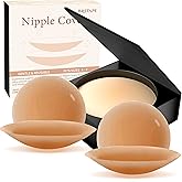 Bretape Nipple Covers for Women–2 Pairs Reusable Silicone Pasties, Adhesive&Waterproof, No Show Design with Travel Box