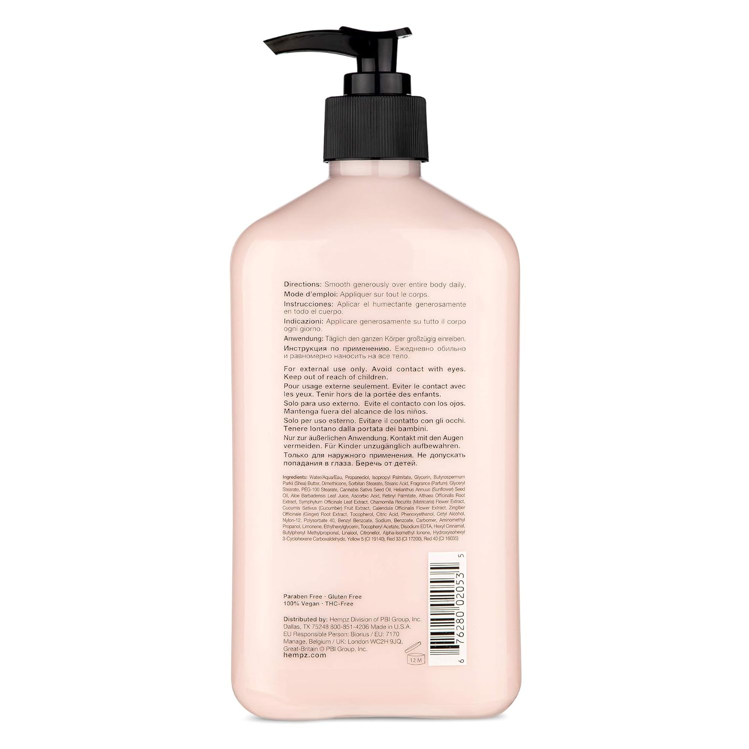 Hempz Blushing Grapefruit & Raspberry Creme Herbal Body Moisturizer Lotion - Fruit Body Cream - Pure Hempseed Oil, Shea Butter, Ginseng, Natural Extracts, Vitamins A, C, and D, Cucumber Extract : Beauty