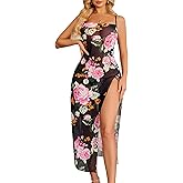 Avidlove Sexy Lingerie for Women Floral Print Mesh Babydoll Side Split Nightgown Long Nightdress