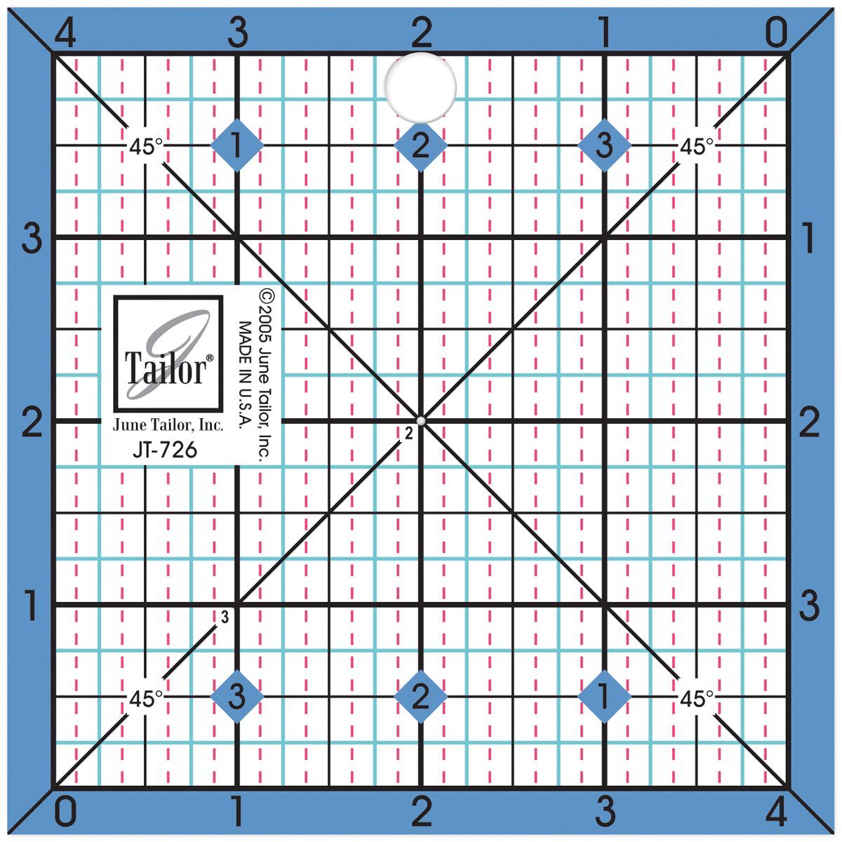 June Tailor JT-726 4 1/2" Square Ruler
