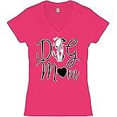 Dog Mom Women's V-Neck T-Shirt Funny Mother's Day Mommy Dog Lover Fur Mama Tee