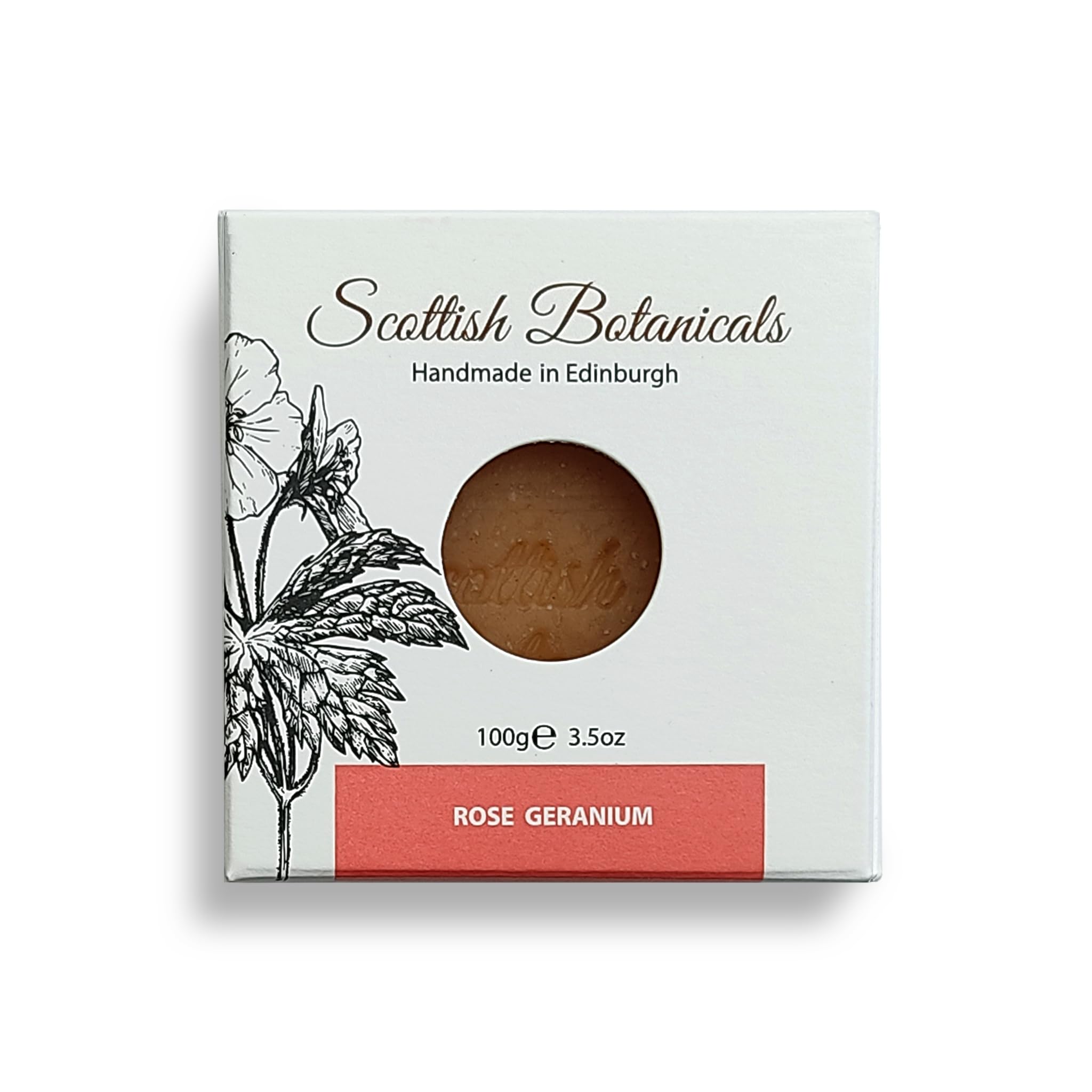 Rose Geranium Soap, Cold Process natural face bar soap, With Premium Essential Oils, All Skin, Scottish handmade soap, With seaweed extracts, Scottish Botanicals by DIANA DRUMMOND