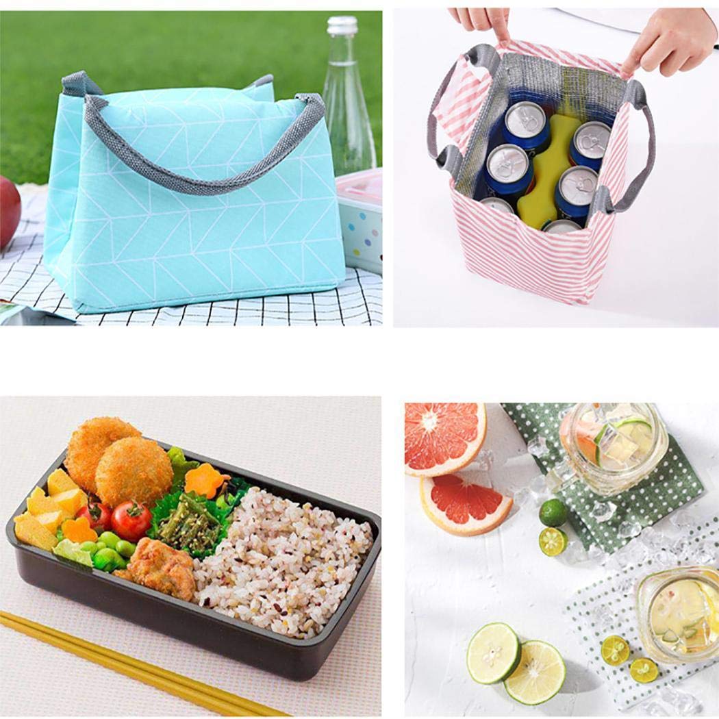 Qenci Insulated Lunch Bag, Thermal Cooler Lunch Bag Handbag Pouch Picnic Storage Box Lunch Bags