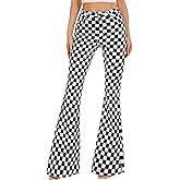 Bell Bottom Jeans for Women High Waisted Stretch Plaid Flare Jeans Denim Bootcut Pants