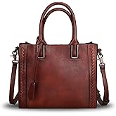 Genuine Leather Satchel Handbag for Women Vintage Handmade Shoulder Bag Cowhide Tote Purse