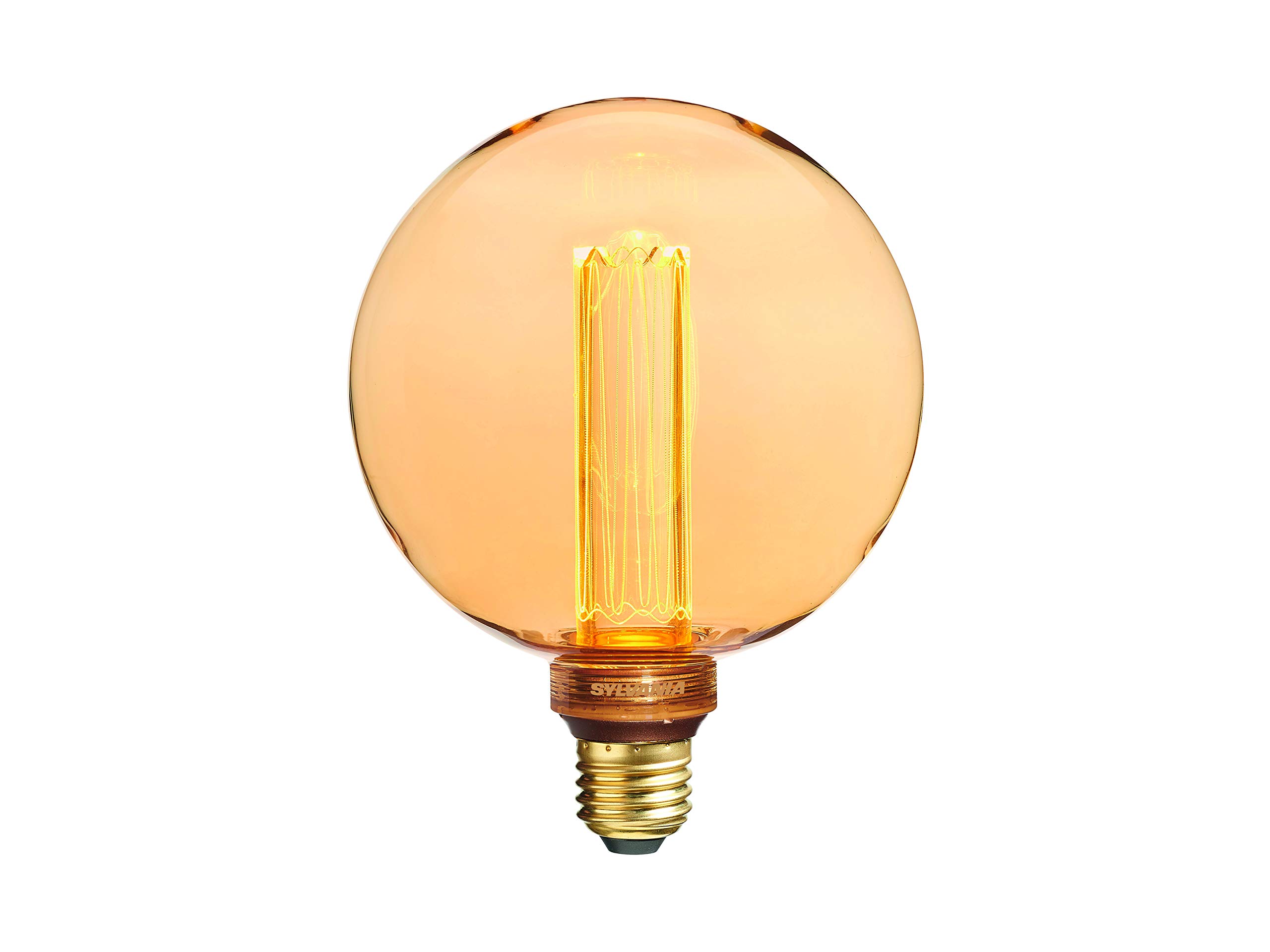 SYLVANIA Retro Vintage LED Bulb, E27 Socket, 2.5 Watt / 125 Lumen Equivalent to Approx. 13 Watt, Candlelight (2000 K), 25,000 Hours Life Spherical Shape, 125 mm Diameter, 165 mm Length, Tinted Bulb,