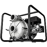 Red Lion 6RLAG-3LTT Gas Powered Trash Pump, 285 GPM, 75' Max. Head, 208cc | Moves slurry with sand, small rocks, and debris up to 1.25"- removable outer casing for cleaning/maintenance, 617038