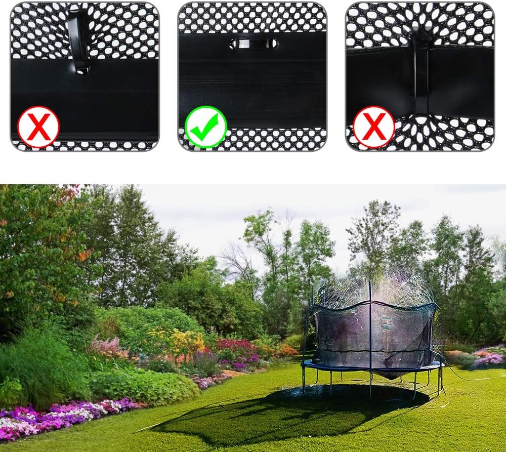 Jasonwell Trampoline Sprinkler for Kids Outdoor Trampoline Sprinkler Waterpark Fun Summer Outdoor Water Games Yard Toys Sprinklers Backyard Water Park for Boys Girls 39 ft: Toys & Games