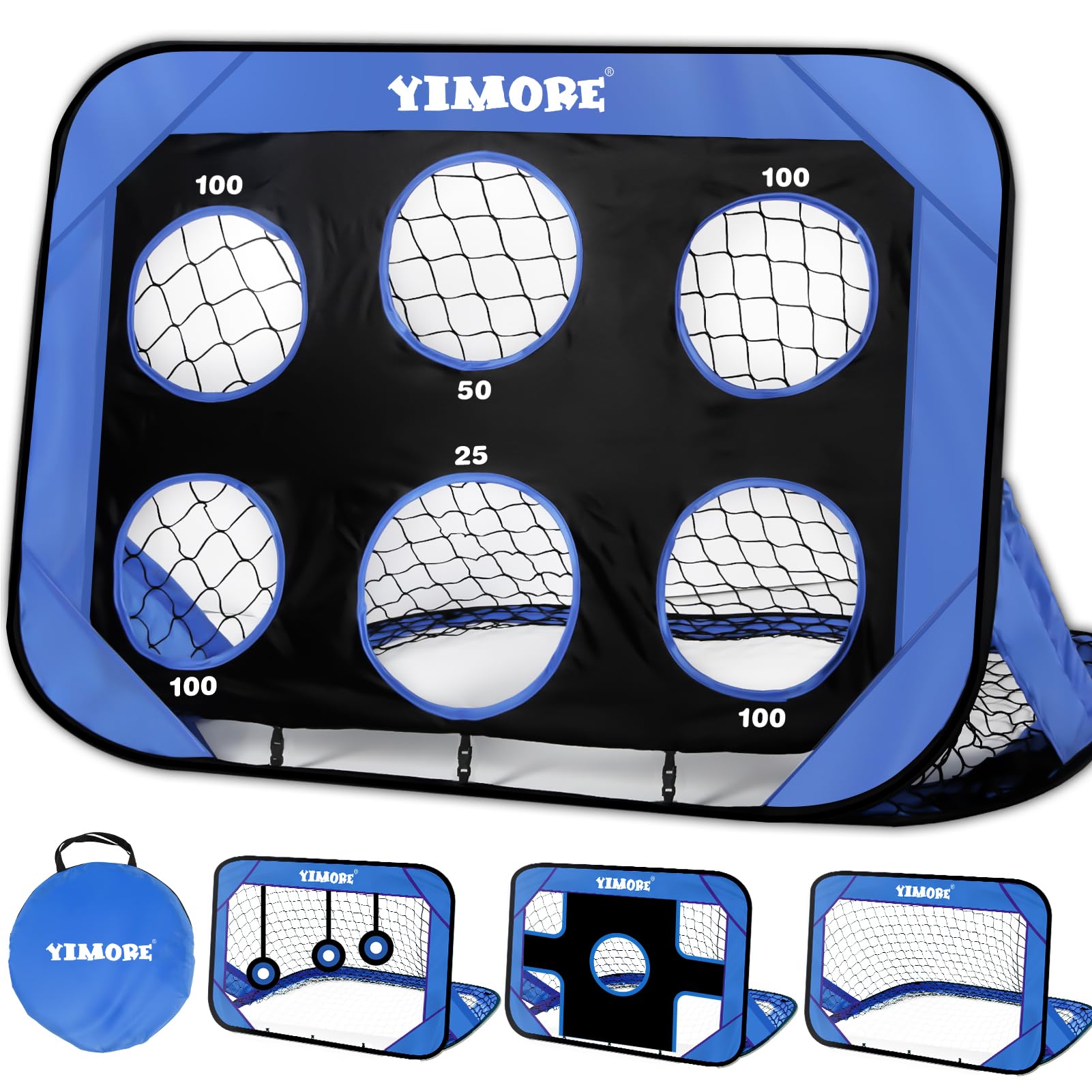 Football Goals for Kids Gift, Football Training Equipment 4 Modes with Carry Bag Goal Posts for Garden Indoor Outdoor, Gifts for Boys 6-12 Year Olds