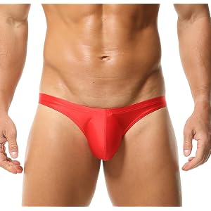 FEOYA Mens Satin Bikini Briefs Panties Slips Silky Satin Elasticated Underwear Low Rise Panties XS-XL