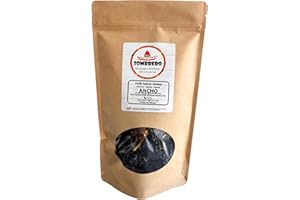 Dried Ancho Chili Peppers 145gr by Sombrero. Low Heat and high Flavour, Great for Tortilla Soup, Tamales, Fajitas and Beef Ch