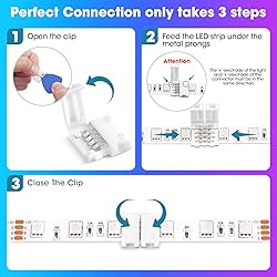 WENHSIN 10-Packs 4-Pin LED Connectors for LED Strip