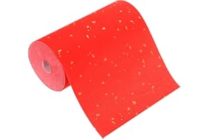PATIKIL Red Xuan Paper Roll, 164 Ft x 6.69 Inch Chinese Spring Festival Scrolls with Golden Point Chunlian Duilian Rice Paper