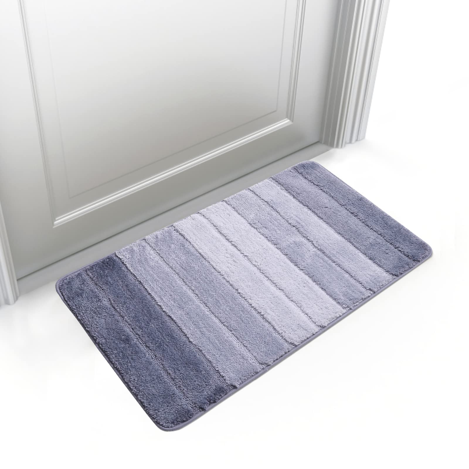 Rainberg Non-Slip Bath Mat, Soft and Comfortable Microfibre Mat with Machine Washable, Water Absorbent and Quick Drying. (Blue, 40 x 60cm)