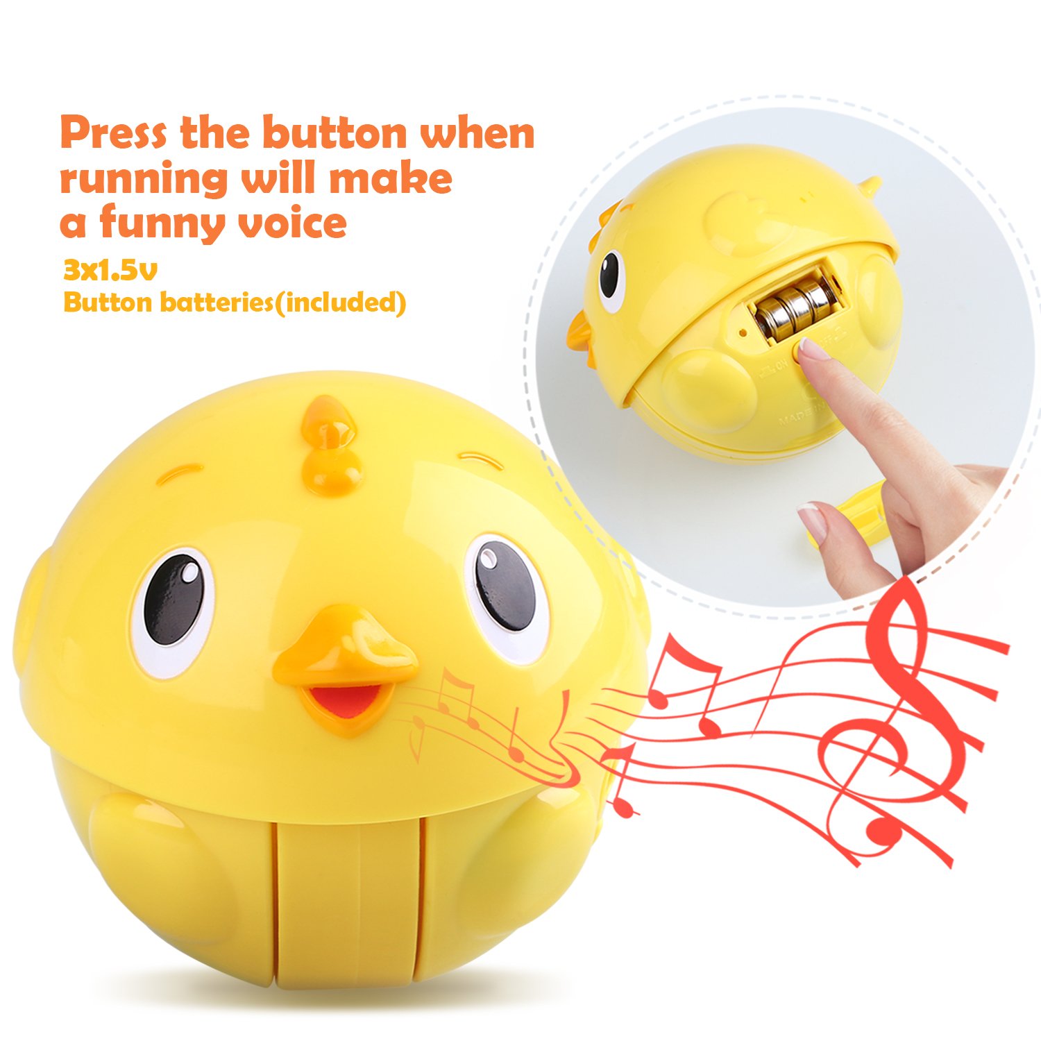 Jouets Rampants Peradix Petit Poulet Jaune Balancer à Gauche et à Droite peut Faire un Son Jouets pour Enfants Mignon