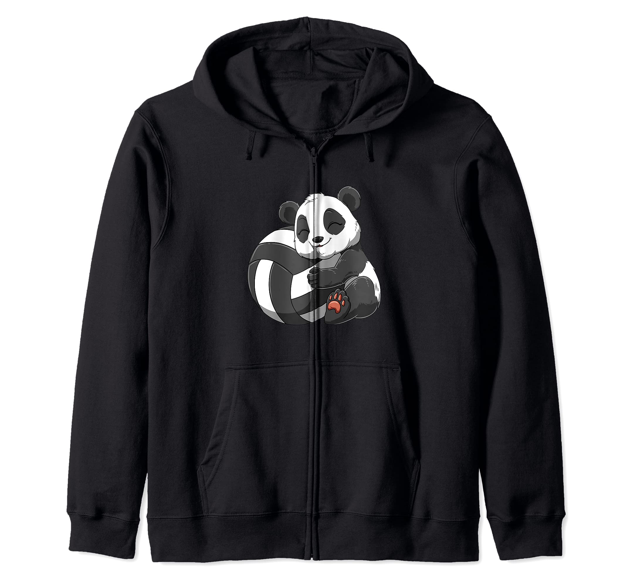 Cute Volleyball Panda Zip Hoodie
