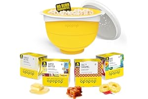 Opopop Microwave Popcorn - Variety 12-Pack Gourmet Popcorn Kit, Collapsible Silicone Popcorn Popper, Popcorn Maker, Gluten Free Snacks Variety Pack, BPA-Free and Dishwasher Safe (New Flavors)