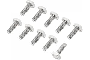 uxcell Square Head Bolt, 10pcs M5x12mm Fully Thread 304 Stainless Steel Grade C Square Machine Screws