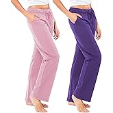Sexy Basics Women's French Terry Cotton Drawstring Pants | All Season Mid Weight Casual & Lounge Bottoms | Multi Packs
