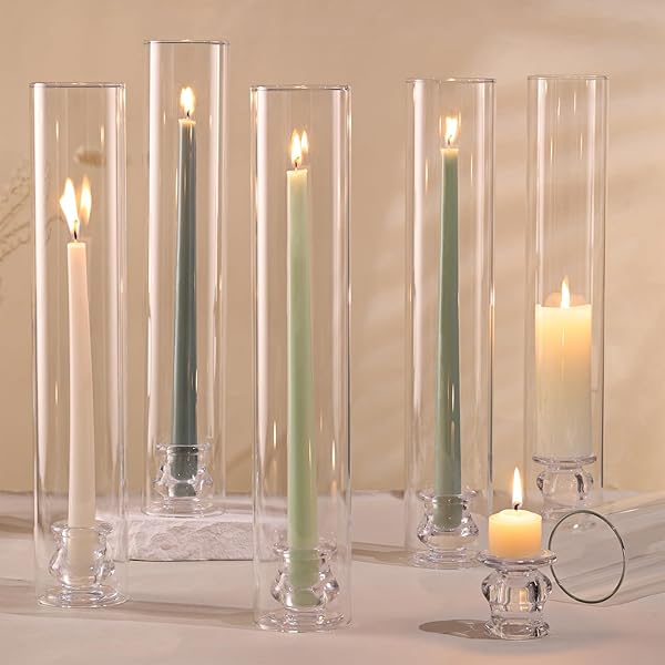 VOLENS HURRICANE GLASS CANDLE HOLDERS – SET OF...