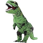 Servllcell Inflatable Dinosaur Costume for Kids/Teens,Halloween Costumes T Rex Blow Up Costumes for Boys Girls,Cosplay(Green)