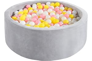Moncoland Round Foam Kids Ball Pit for Toddlers, Large Baby Ball Pit with Soft Sponge Kids Play Tent Ball Pool, Children Gift Idea for Baby Infant Indoor and Outdoor Game (Gray, No Balls)