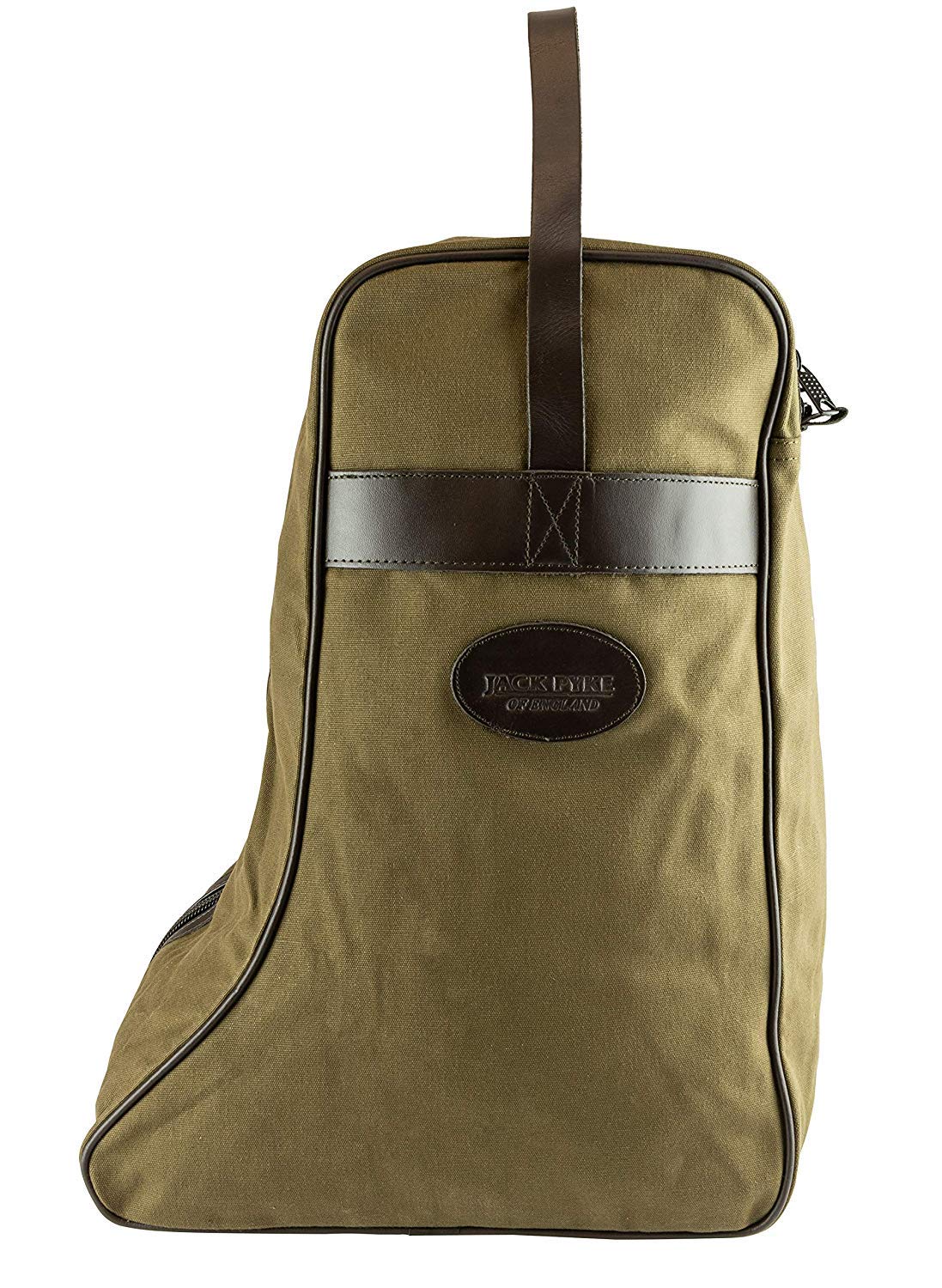 JACK PYKE Wellington Boot Bag – Heavy Duty Cotton Canvas Welly Boot Bag for Adults with Reinforced Base, Full-Length Zip, and Carry Handle for Hunting, Fishing, and Camping - Green