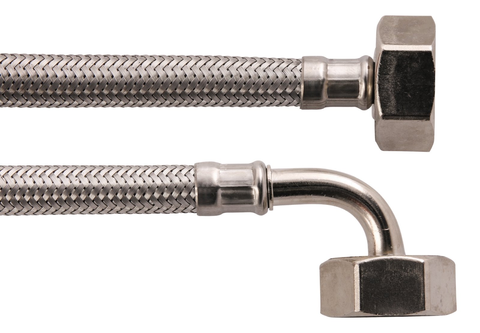 Sanitop-Wingenroth 17216 5 Device Connection Inlet Hose for Washing Machines and dishwashers, 1/2 x 2000 mm, stainlesssteel