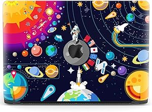 Mertak Hard Case for Apple MacBook Pro 16 Air 13 inch Mac 15 Retina 12 11 2020 2019 2018 2017 Protective Planets Women Cover Cute Cartoon NASA Design Shell Solar System Print Laptop Space Plastic
