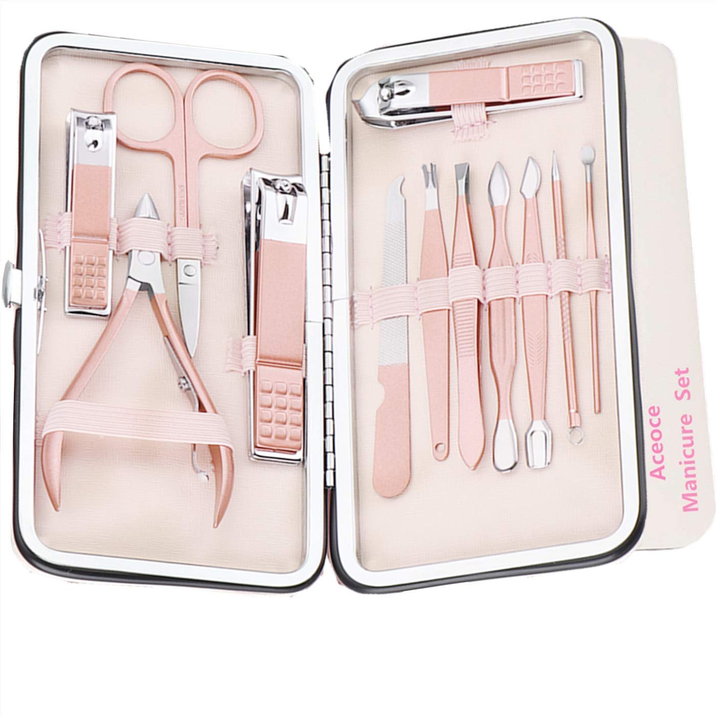 12PCS Manicure & pedicure kits,Nail clippers set,Stainless Steel Manicure Pedicure Set Professional With Acne Needle Nail File Eyebrow Trimmer Nose Hair Eyebrow Scissors