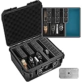 LOTOCASE TSA Approved Gun Case for Pistol - Holds Multiple Handguns Case | Air Travel Hard Shell Pistol Case | Pre-cut Heavy Duty Waterproof Gun Case with Silica Gel Canister