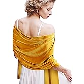 Geyoga Women Single-sided Velvet Scarfs Shawls and Wraps for Evening Dresses Wedding Bridal Scarves Formal Cover up