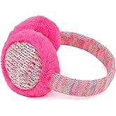 F Flammi Kids Knit Earmuffs Winter Outdoor Furry Ear Warmers for Boys Girls from Toddler to Big Kids