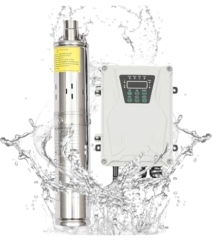 Bomba Solar Sumergible 370W - Acero Inoxidable Para Pozos Hasta 65m