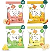 TASU Dried Fruit Chips | 100% Natural Healthy Chips Made from Strawberry, Bananas, Pineapple, and Mango | Crunchy Snack Bags for Kids and Adults | No Sugar Added, Vegan, Gluten Free | 1 oz, 4 Pack