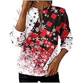 Christmas Sweatshirts for Women 2026 Novelty Snowflake Print Holiday Shirts Lightweight Long Sleeve 1/4 Zip Pullover