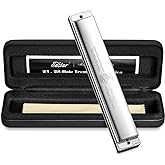 Eastar Admiral 24 Holes Harmonica, Key of C Tremolo Harmonica for Beginners Adults Kids, Performance Competition Mouth Organ 