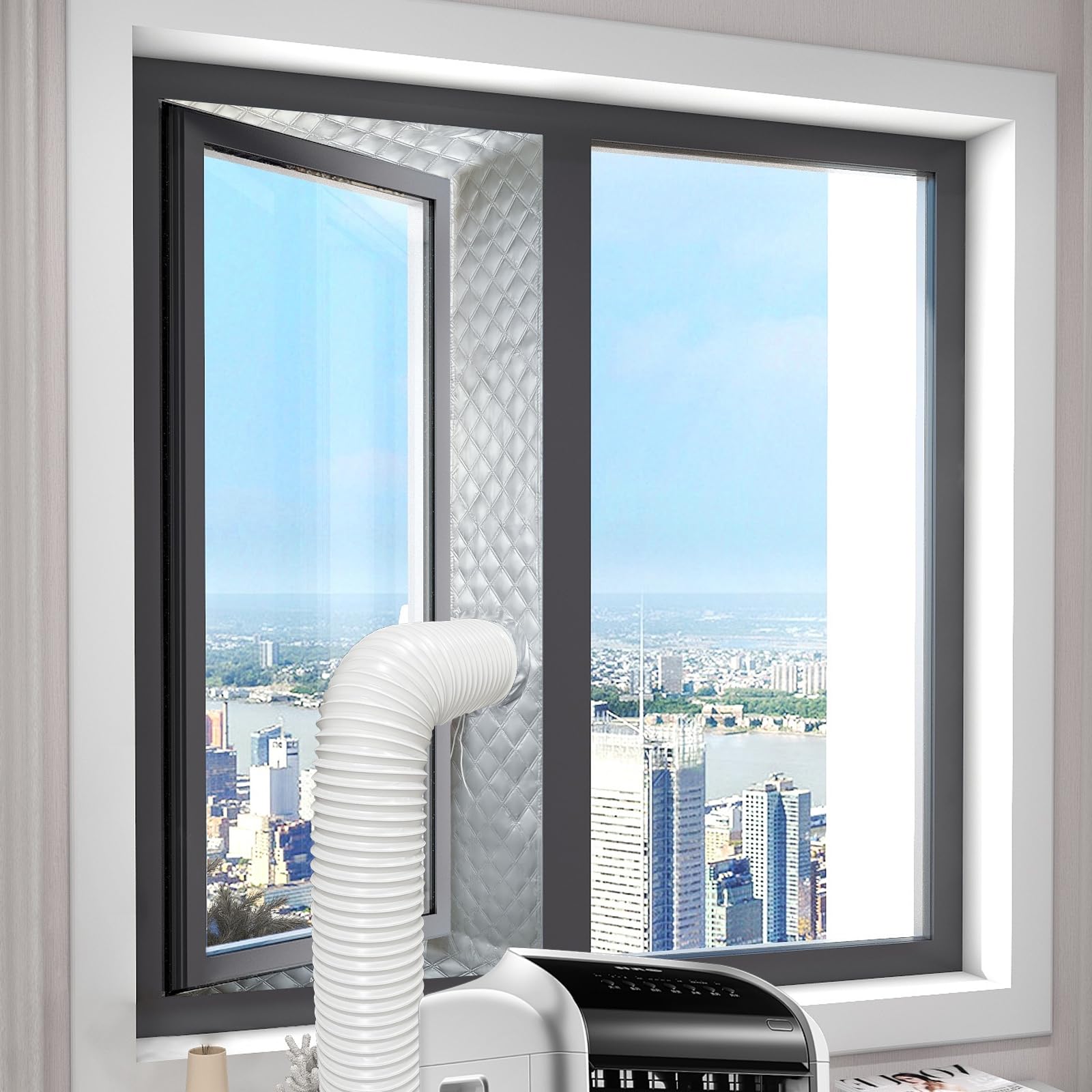Photo 1 of FSEN Portable AC Window Seal Kit - Heavy-Duty Window Barrier with Adjustable Hole, No-Drill Waterproof & Universal Fit for Sliding/Crank-Out/Skylight Windows. Blocks Heat, Dust & Saves Energy!
